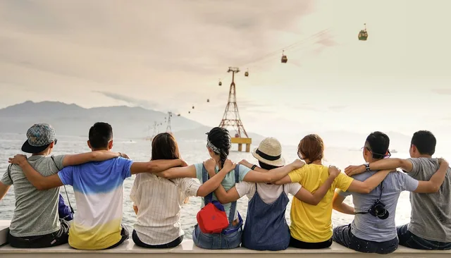 Sunset outdoor hangout